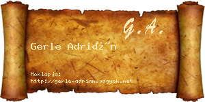 Gerle Adrián névjegykártya